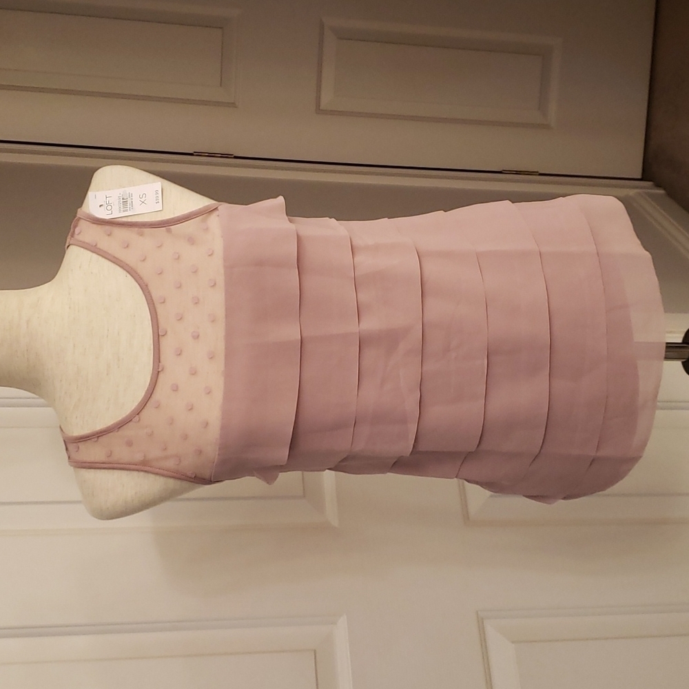 LOFT Dusty Rose/Mauve Tiered Tank NWT